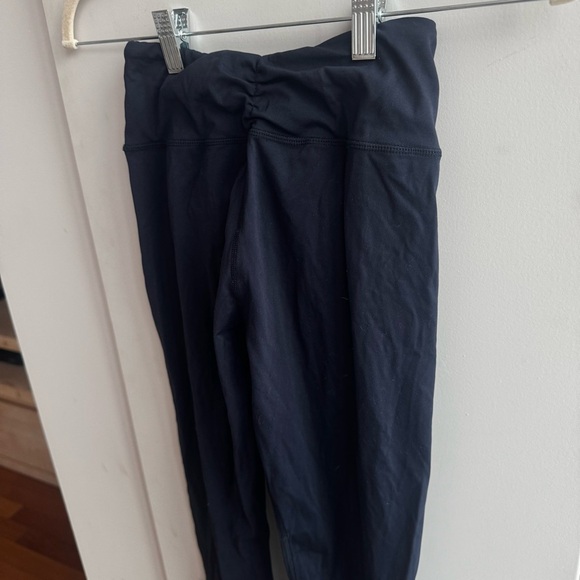 LASLULU V-High Waisted Workout Ruched Navy Leggings - Picture 6 of 8